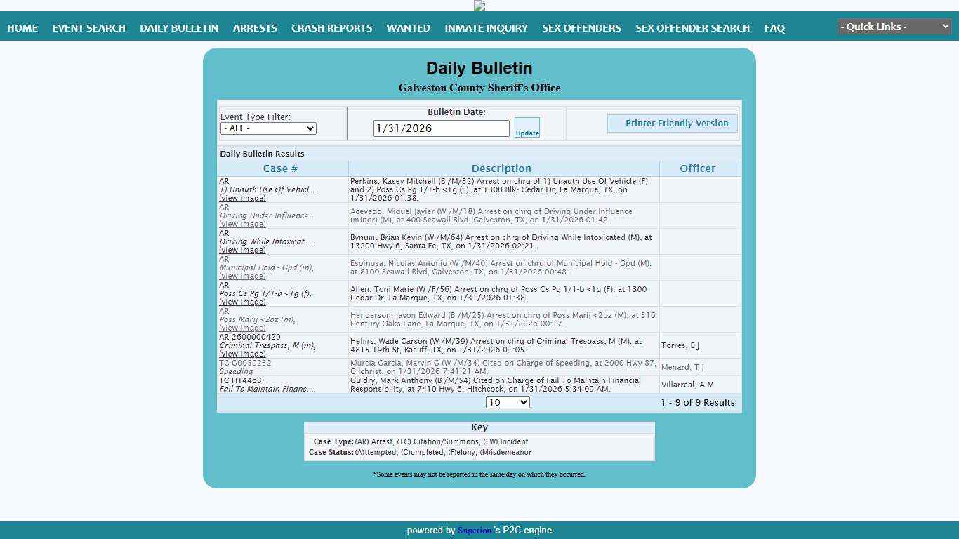 Galveston County Sheriff's Office P2C